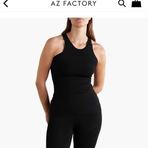 AZ FACTORY My Body collection Black Sleeveless stretch knit tank flex knit L